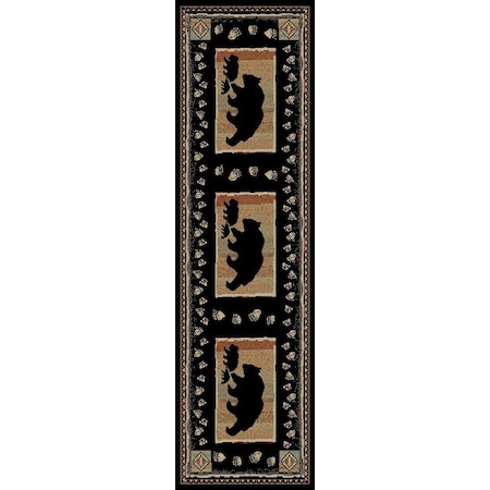 Mayberry Rug 2 ft. 3 in. x 7 ft. 7 in. Hearthside Take the Lead Area Rug, Black HS7783 2X8
